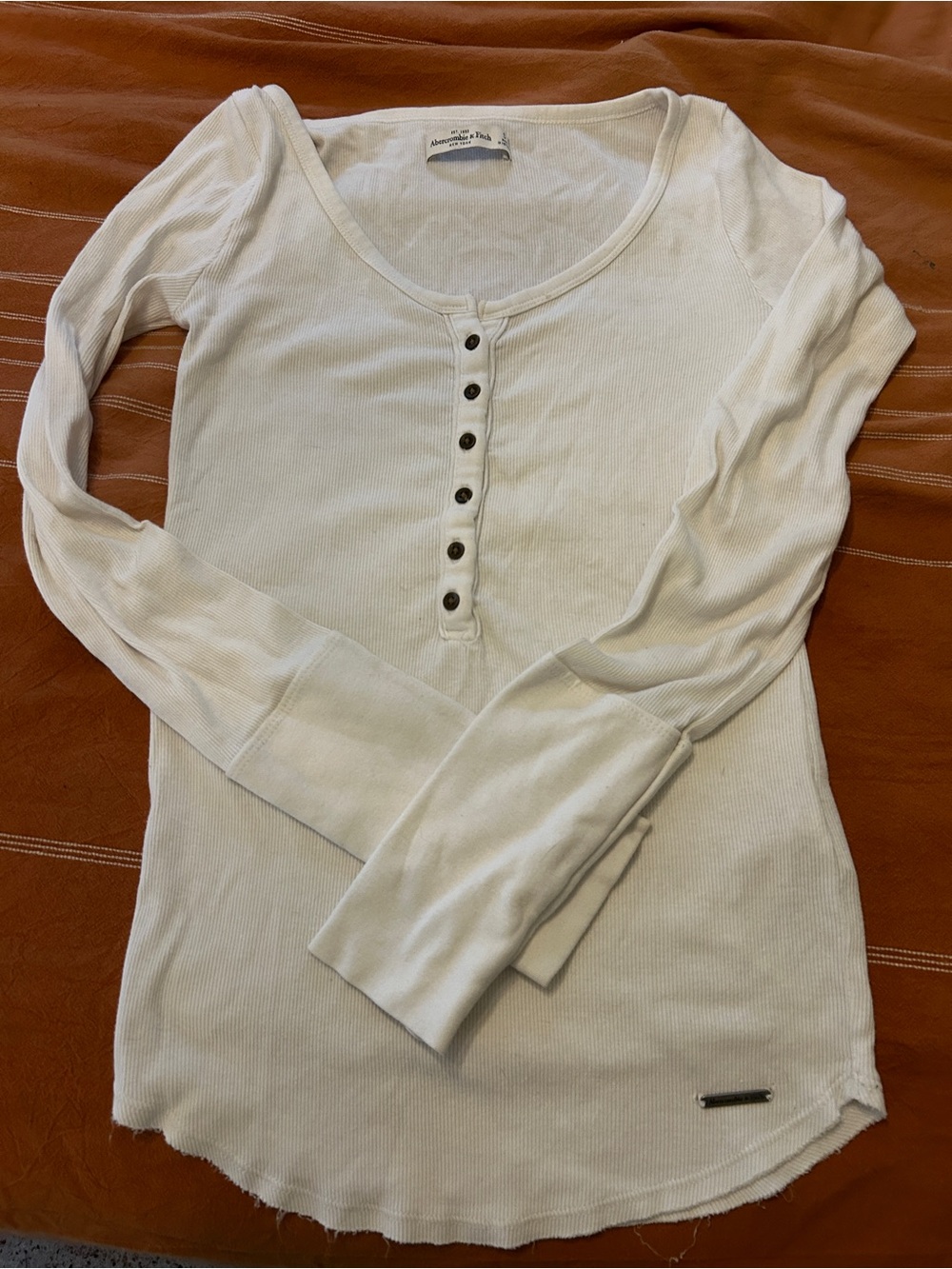 Abercrombie & Fitch Archive Collection Long Sleeve Ribbed Henley Top